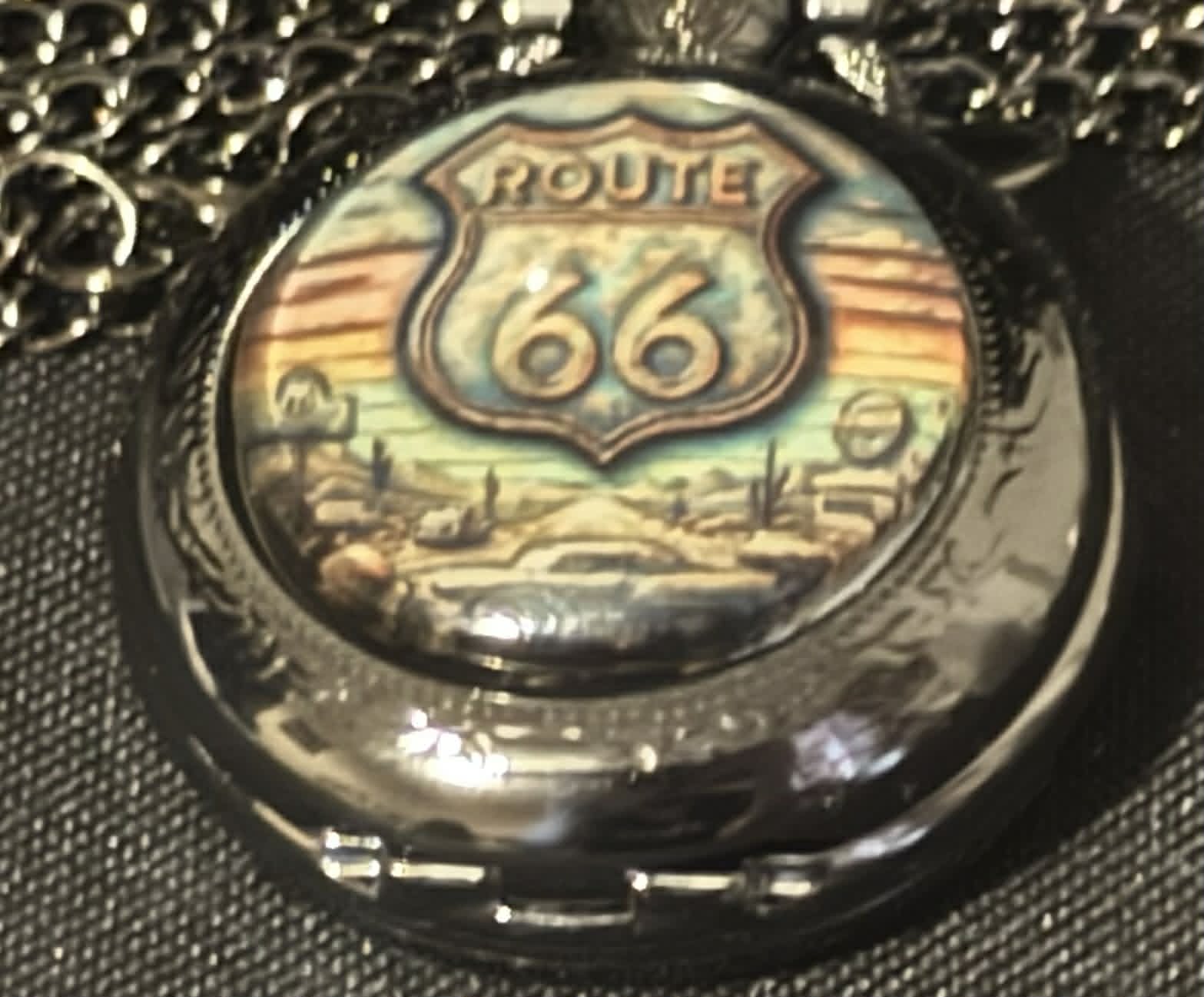 Route 66  Miniature Pocket Watch